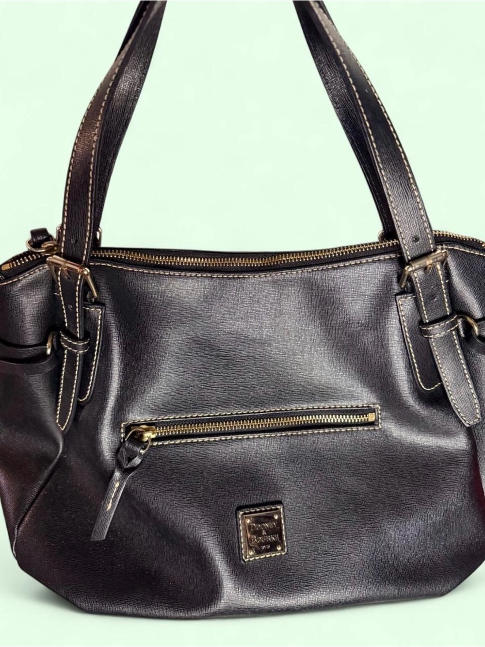 Dooney & Bourke Nina black Saffiano Leather satchel WITH original dust bag